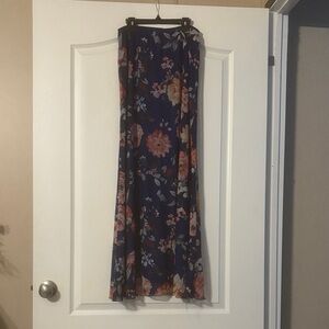 5 for $25!! Elegant Floral Maxi Skirt in Blue and Pink